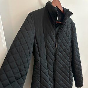 calvin klein black quilted lightweight short jacket womens Size M